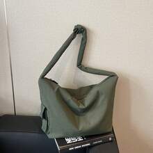 Borsa a tracolla di alta qualità per donna - design minimalista, versatile per il tempo libero e i viaggi - Cachi - Visualizzare 6