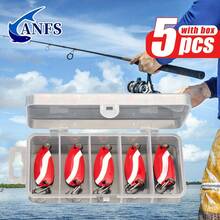ANFS 5pcs Metal Fishing Lures - Rotating Lures With Portable Storage Box, Hard Metal Lures, Spoon-Shaped Blade Fishing Lure Set - Multicolor - View 10