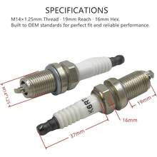 2026 491055S Spark Plug Replacement | Compatible With  RC12YC,  BKR6ES, Kohler &  Lawn Mower Engines, 2 Pack - Image Color - View 6