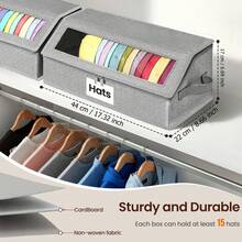 1pc Sturdy Baseball Cap Storage Box, Can Hold Up To 24 Hats, Transparent Hat Organizer Box, Suitable For Closet And Bedroom, Large Hat Box With Cardboard Lining. - Multicolor - View 17