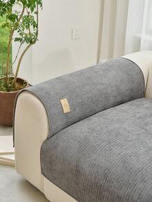 1 pieza Funda de sofá de estilo bohemio de chenilla, decoración navideña apta para mascotas para interiores y exteriores, lavable y resistente a la decoloración, se ajusta a sofás de 1/2/3/4 plazas, reposabrazos, portavasos, disponible en múltiples tamaños - Gris - Ver 8