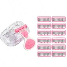 Women's Portable 6-Layer Blade Razor For Travel - Sharp & Lightweight Shaver For Legs, Underarms, Bikini Area & Intimate Hair Removal, Replaceable Blades, Face Razor, Wax Hair Removal, Razors For Women - Pink - View 10