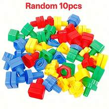 Colorful Nuts And Bolts Set | 5 Pairs/10 Pairs/20 Pairs, Fine Motor Training Puzzle Toy, Shape And Color Matching Toy, Building Game, Block Combination, Screw And Nut Combination Toy, Used To Cultivate Hands-On Ability. Random Color Style - Multicolor - View 14