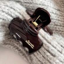 1pc 1.89in/4.8cm Brown Small Lightweight Plastic Hair Clip, Fashionable Versatile Elegant Minimalist Solid Color Hair Claw Suitable For Daily, Casual, Party, Commute, Beach, Vacation, Ponytail, Bun, Face Washing, Makeup, Outfit Accessory - Brown - View 4