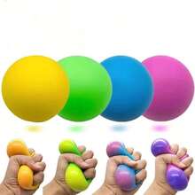 1pc Creative TPR Stress Relief Toy, Colorful Flour Ball Squeeze Squishy - Multicolor - View 4