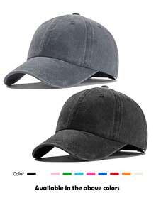2pcs Unisex Letter Decor Vintage Washed Baseball Cap, Trucker Hat, Dad Hat, Suitable For Outdoor, Travel, Hiking, Beach - C - View 14