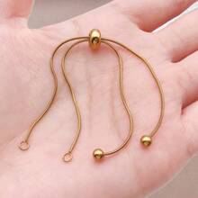 2pcs Stainless Steel Adjustable Slider Bracelets Metal Bracelet Chain Slider Bracelet Extender Chains With Ball Ends For Women Jewelry Making DIY - Chain - View 5