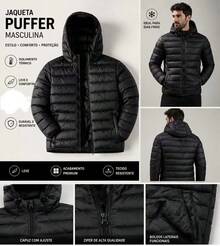 BOBOJACO Men's Thermal Waterproof Puffer Jacket – Comfort And Protection - màu đen - Xem 1