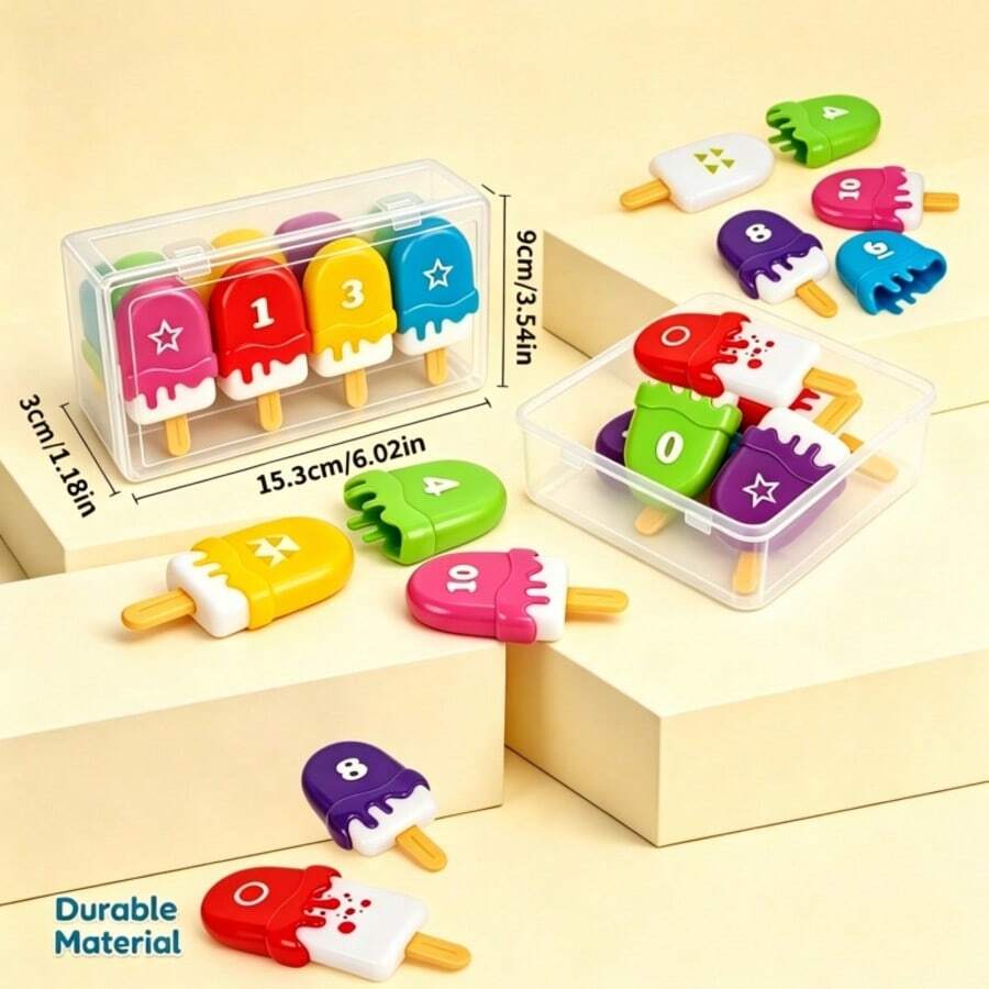 10 món đồ chơi giáo dục kỹ thuật số, chữ cái viết hoa và viết thường, đồ chơi ghép hình động vật, hoạt động học tập Montessori cho trẻ mầm non, đồ chơi ghép số và hình mẫu hình que kem cho trẻ em - Nhiều màu - Xem 1