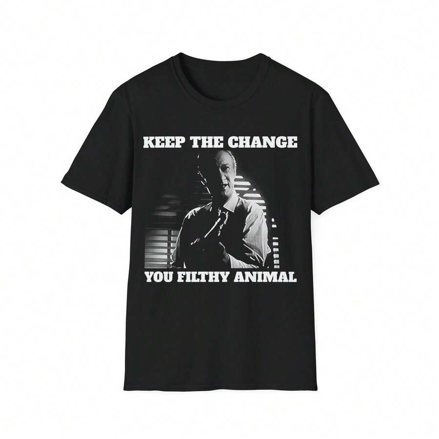 Home Alone Gangster Movie Keep Change You Filthy Animal Tshirt Cosplay - 黑色 - 查看 1