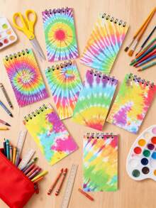 8pcs 6*10cm Rainbow Gradient Mixed Style Small Spiral Notebooks, Mini Portable Notebooks, Suitable For Baby Shower, Back To Schoo, First Day Of School - Multicolor - View 9