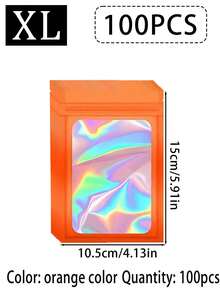 100/10pcs Transparent Holographic Bags, Odor-Proof Packaging Bags, Sealed Bags, Polyester Film Food Storage Bags, Zipper Sealed Bags, Polyester Film Holographic Resealable Bags, Suitable For Party Foods, Jewelry, Etc. - Multicolor - View 19