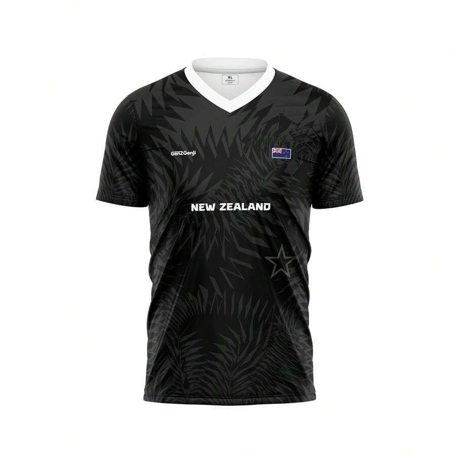 2026 USA-Canadian Cup National Team JerseysGenZGenji New Zealand National Team Football/Soccer Jersey 2026 (Home And Away) - 風格 - 查看 1