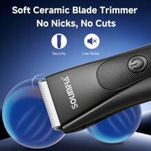 Hatteker 1 pieza Afeitadora eléctrica para hombres, cortadora de cabello multifuncional con pantalla LED, depiladora recargable por USB para uso doméstico y zona íntima - Ver 6