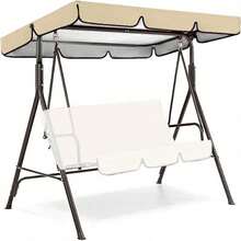 Swing Canopy Replacement For Outdoor Patio Swing Chair 2/3 Seater Waterproof Porch Swing Seat Canopy Cover Garden Hammock Top Cover For Seat Furniture, Canopy Only (Beige, 75*52*5.9 Inch) - 白色 - 查看 8
