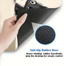 1pc Cute Black Cat & Coffee Cup Mouse Pad – Large Desk Mat (Gaming, Keyboard & Mouse), Non-Slip Base, Stitched Edges, Polyester Material, Rectangular, Ideal For Home Office Use - Mouse Pad - View 6