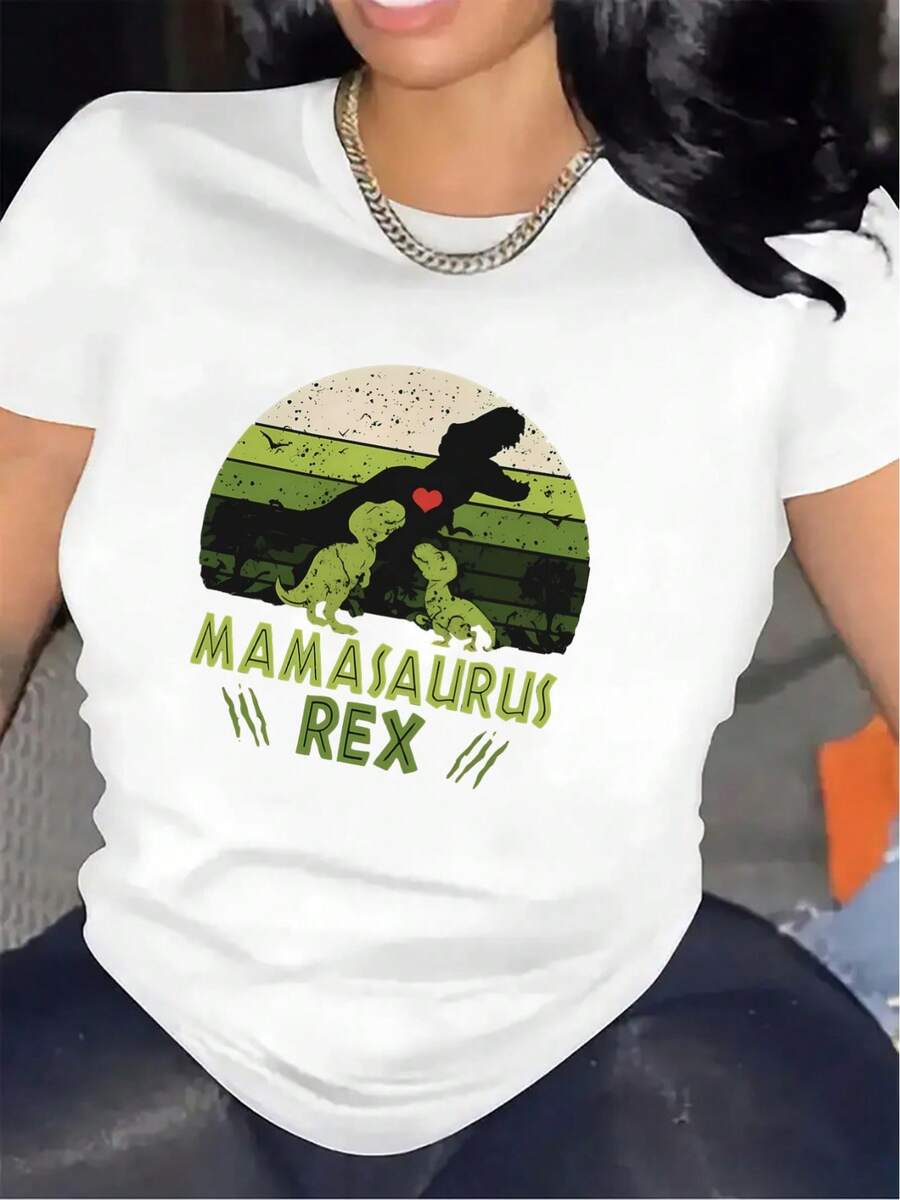 Short Sleeve T-Shirt For Living Room, Durable And Lightweight With Fun Graphic Design, Perfect For Casual Wear, Comfortable Fit, Ideal Gift For Family Gatherings In Home Settings - 白色 - 查看 1