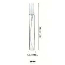 12/50 piezas de botellas de vidrio portátiles para rellenar perfume, para damas, con boquilla de spray y bomba de perfume, botella de perfume de tamaño de viaje - transparente - Ver 2