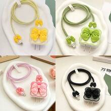 Gradient Single Wave Heart-Shaped Cable Protector, Prevent Breakage Compatible With Apple 18-20W Charger - Multicolor - View 2