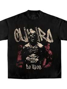 T-shirt da uomo vintage Do Bronx Boxing con stampa di Charles, girocollo casual, adatta per i fan, abbigliamento da allenamento, lavabile in lavatrice. - nero - Visualizzare 1