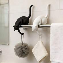 Cute Cat Key Holder Figurine - A Fun And Multi-Functional Decorative Piece With Practical Hooks To Hang Keys, Perfect As A Desktop Organizer For Office, Study Or Entryway, Also A Adorable Home Decor Item. - A - View 1