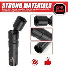 2026 Magnet Spark Plug Socket,Thin Wall 9/16 Spark Plug Socket With 360°  And 3/8" Drive,12 Point Heavy Duty Sparks Plugs Removal Tool Car Tools For Engine Maintenance (14mm) - 14mm - View 3
