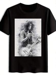Men's Vintage Rock Band Graphic T-Shirt - Black Short Sleeve Retro Musician & Guitar Print Tee, Breathable Casual Loose Fit Shirt For Concerts, Beach, For All-Season Wear - Iconic Band Logo Gift For Rock Fans (Machine Washable) vestido juvenil adolescentesvestidos de graduacion juveniltops para adolescentesvestidos elegantes para fiestaropa para adolescentesblusas para adolescentessudaderas para adolescentessummer topssummer clothesdía niñoroparopa de adolecentevestidos de fiesta para niñaconjunto de niñablusasconjuntos de mujerropa para niñaropa niñablusas para mujerconjuntos de niñablusas para niñaropa para niñasdisfraz niñatween girl clothestops for girlsgirls topsgirlstweent shirts for girlsgirls tshirtsgirls t shirtskatseye merch for kidsbaby teetween summer clotheskids girls clothingconjuntos de niñocamisas para niñoropa para niñoconjunto niñocamisa niñoropa de niñoniñosplayeras de niñoplayera de niñoplayeras niño - Negro - Ver 1
