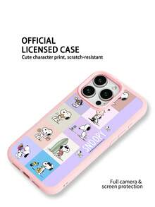 Miniso Snoopy聯名卡通圖案手機殼，粉色邊框透明壓克力背板手機殼，夏季手機殼，節日禮物，防滑、防摔、防指紋手機殼，適用於iPhone 17, 17 Air, 17 Pro, 17 Pro Max, 11, 12, 13, 14, 15, 16 Pro, 16 Pro Max, 14 Plus, 15 Plus, 16 Plus, 16 Pro, 16 Pro Max, XR - 粉色 - 查看 5