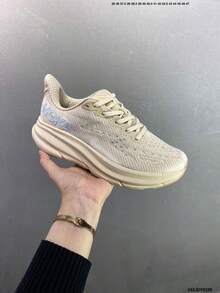 Hoka One One CLIFTON 9 公路跑鞋,透气、轻便、缓震、防滑,四季皆宜,男女通用,流沙色 - 流沙色 - 查看 8