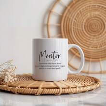 [Envío en 24 horas dentro de México]Taza de cerámica blanca con doble impresión de una cita inspiradora de un mentor - Regalo perfecto para líderes motivadores - 1 unidad - Ver 2