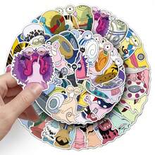 50 PIEZAS MINISO One Piece Den Den Mushi Teléfono Caracol Pegatinas, Decoración de dibujos animados de alto brillo, Adornos de planificador y diario de estética Y2K, Encanto de mochila y portátil, Etiquetas de equipaje de viaje, Arte de monstruo de anime lindo - Negro - Ver 3