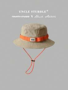 1pc Men's Contrast Color Patchwork Fishing Bucket Hat, Fashionable Sun Protection Casual Hat For Spring, Autumn, Travel, Beach, Party - Multicolor - View 4