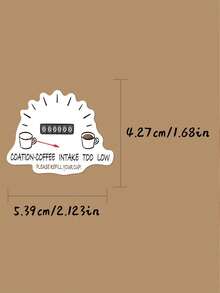 50pcs Healing Coffee Stickers: Fun And Whimsical Designs, Perfect For Laptops, Helmets, And Desk Decorations. These Eye-Catching, Versatile Stickers Create A Strong, Atmospheric Vibe And Are Timelessly Stylish. Ideal As Party Favours, Rewards, - Multicolor - View 2