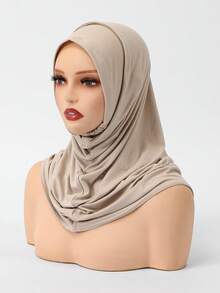 1 buah Penutup Leher Wanita Warna Polos dengan Tali Dagu Elastis, Nyaman Sebagai Dalaman, Serbaguna untuk Semua Musim - warna kulit 267 - View 8