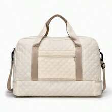Quilted Large Capacity Travel Duffel Bag - Crossbody Weekend Getaway Bag With Separate Shoe Compartment - View 1