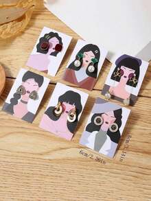 10/20/40/60/80/100pcs Jewelry Display Paper Card For Earrings, Necklaces, Random Pattern - Multicolor - View 4