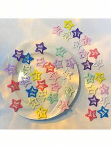 10 Randomly Colored Women's Hair Accessory Sets, Including Colorful Star Hair Clips, Headbands, And Clips - Multicolor - View 3