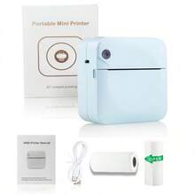 Wireless Mini Sticker Pocket Printer, Portable Thermal Label Maker, 203Dpi Sticker Machine, Supports Mobile Wireless Printing, Suitable For Notes, Diaries, Work, Receipts, Labels, Perfect Gift Set, Compact Design - Blue - View 11