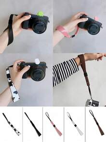 1pc Retro PU Leather Wrist Strap/Lanyard For DSLR/Mirrorless Camera - Multicolor - View 2