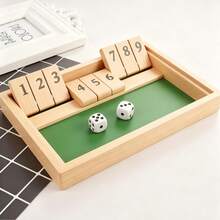 1 juego de mesa de madera, juego de caja con candado numerado del 1 al 12, juego de mesa portátil para fiesta, simple y divertido para el hogar, adecuado para juegos de mesa de adultos y regalo de Navidad - Multicolor - Ver 9