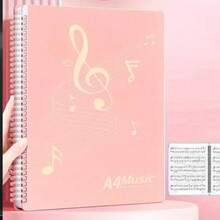 A4音樂譜夾，40頁翻頁鋼琴樂譜夾，散頁螺旋裝訂音樂夾，防眩光內頁，可直接書寫與標記，防水耐磨，適用於音樂課、日常練習、樂譜存放，音樂禮品，文具用品 - 彩色 - 查看 12