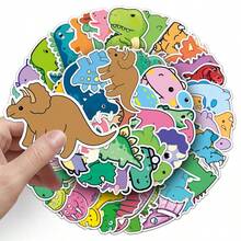50 Stücke Dinosaurier Doodle Aufkleber, Cartoon Dinosaurier dekorative Aufkleber, DIY Handy Tasse dekorative Aufkleber, Gepäckaufkleber, Party Geschenk Siegelaufkleber - Verschiedenfarbig - Übersicht 9