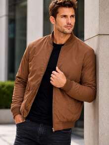 Bomber Style Premium Winter Casual - Mocha Brown - View 3