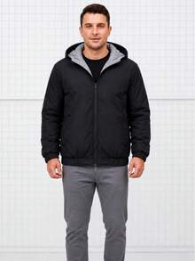 High Quality Double-Sided Puffer Jacket - Light Grey - View 6