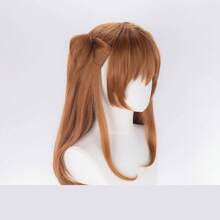 Asuka Wig Shiny Brown Wig With Detachable Twin Tails - Universal Anime Cosplay Realistic Scalp Wig Cap, DIY Stylable, Suitable For Daily Wear, Comic Convention (Includes Wig Cap) - Camel - View 3