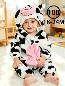 1pc Baby Cartoon Animal Pattern Long Sleeve Zipper Cute Comfortable Outfit, Unisex Baby Clothing, Suitable For Daily Wear And Holiday Gifts - Multicolor - View 13