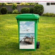 1pc 2D Flat Self-Adhesive Trash Can Sticker Chill Capybara Trash Can Sticker, Funny Vacation Animal Decal, Waterproof Outdoor Garbage Bin Decor, Cute Yard DIY Decoration, PVC Material, Easy To Peel And Stick, Flat Art Sticker, Kitchen Storage - A - View 7