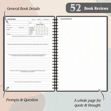1本 A5 開學趣味計畫手冊，A5 螺旋裝訂筆記本 - 包含 52 頁閱讀記錄、評論技巧和視覺書架設計，專為愛書人、教師和作家設計的閱讀追蹤日誌 - YD01 - 查看 6