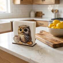 1Set Cute Cartoon Animal Wooden Napkin Holder. Cute Lamb Cow Owl Design Tissue Dispenser. Table Centerpiece For Living Room Cafe Kitchen Dinning Room. Kitchen Storage Organization Ornaments.Home Decor. - Multicolor - View 9