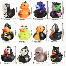 Set de Patitos de Goma con Diseños Temáticos de Halloween, Juguetes Suaves de Forma de Calabaza en Paquetes de Varias Cantidades, Piezas de Entretenimiento para Horas de Actividades de Baño Infantil, Alternativa de Artículo Decorativo y Recreativo para Celebraciones de Fiesta de Halloween - 6 piezas aleatorias - Ver 2